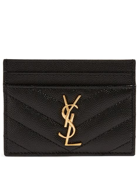 ysl saint laurent monogram matelassé card holder